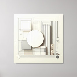 Layered Neutral Circle Grid キャンバスプリント