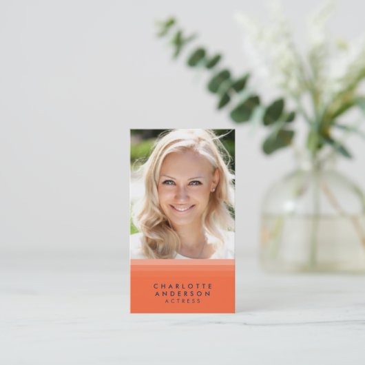 Layered OrangeとBlue Social Mediaの写真 名刺 (スタンド正面)