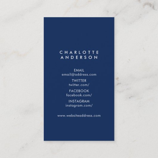 Layered OrangeとBlue Social Mediaの写真 名刺 (裏面)