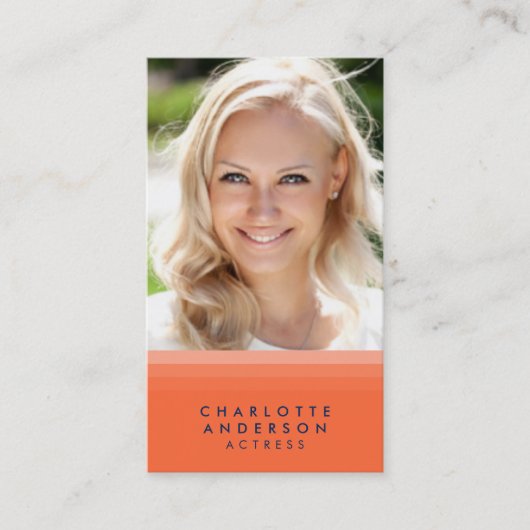 Layered OrangeとBlue Social Mediaの写真 名刺 (正面)