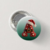 Layered Pastel Gold Trim Letter A 缶バッジ (正面&裏面)