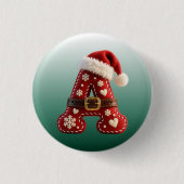 Layered Pastel Gold Trim Letter A 缶バッジ (正面)