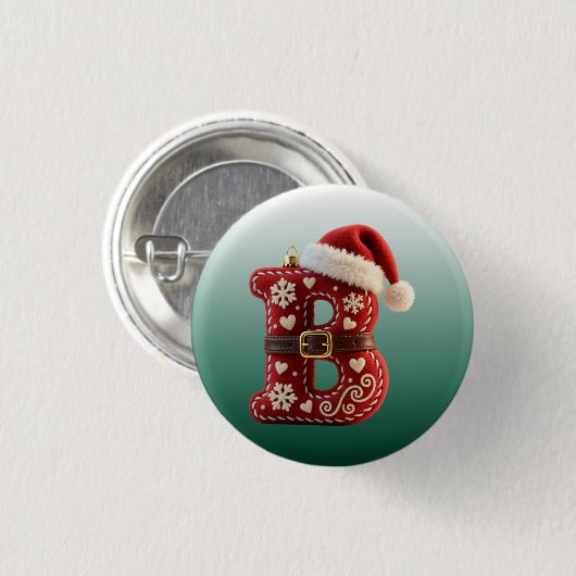 Layered Pastel Gold Trim Letter B 缶バッジ (正面&裏面)