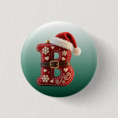 Layered Pastel Gold Trim Letter B 缶バッジ (正面)