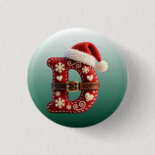 Layered Pastel Gold Trim Letter D 缶バッジ (正面)