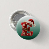 Layered Pastel Gold Trim Letter E 缶バッジ (正面&裏面)