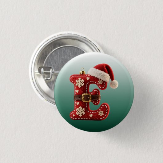 Layered Pastel Gold Trim Letter E 缶バッジ (正面&裏面)