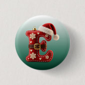 Layered Pastel Gold Trim Letter E 缶バッジ (正面)