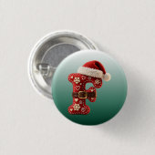 Layered Pastel Gold Trim Letter F 缶バッジ (正面&裏面)