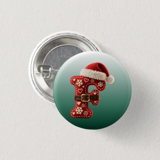 Layered Pastel Gold Trim Letter F 缶バッジ (正面&裏面)