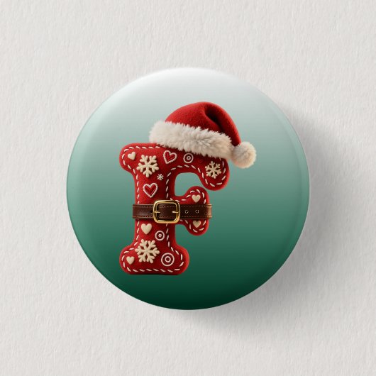 Layered Pastel Gold Trim Letter F 缶バッジ (正面)