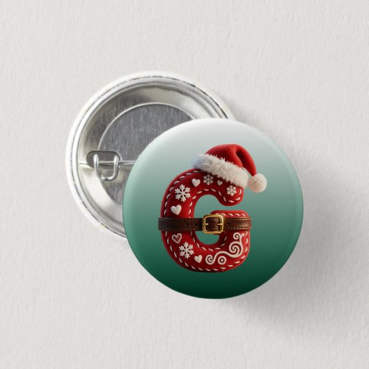 Layered Pastel Gold Trim Letter G 缶バッジ (正面&裏面)