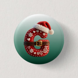 Layered Pastel Gold Trim Letter G 缶バッジ