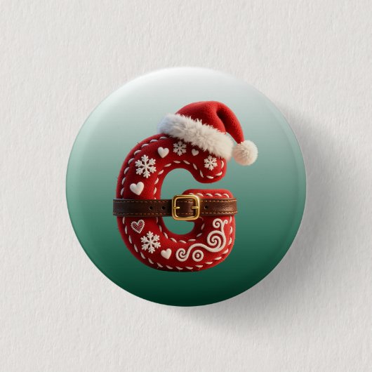 Layered Pastel Gold Trim Letter G 缶バッジ (正面)