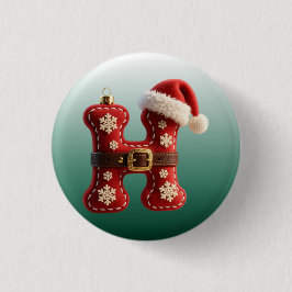 Layered Pastel Gold Trim Letter H 缶バッジ