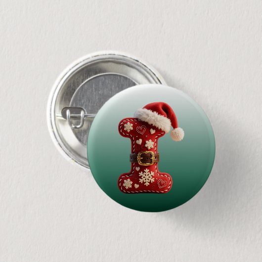 Layered Pastel Gold Trim Letter I 缶バッジ (正面&裏面)