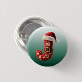 Layered Pastel Gold Trim Letter J 缶バッジ (正面&裏面)