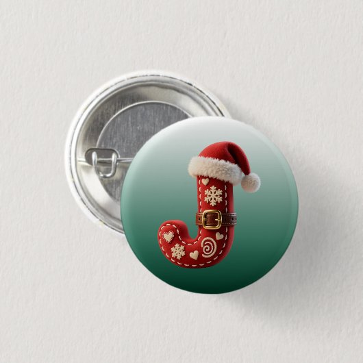 Layered Pastel Gold Trim Letter J 缶バッジ (正面&裏面)