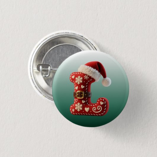 Layered Pastel Gold Trim Letter L 缶バッジ (正面&裏面)