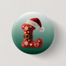 Layered Pastel Gold Trim Letter L 缶バッジ