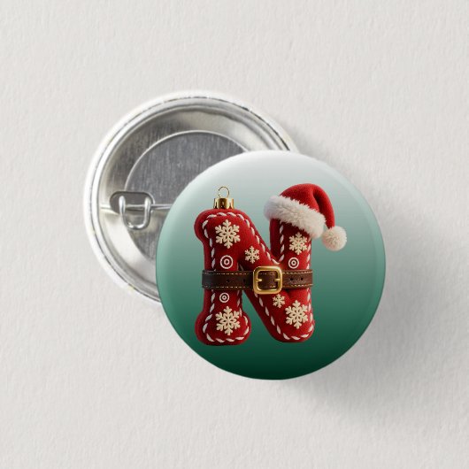 Layered Pastel Gold Trim Letter N 缶バッジ (正面&裏面)