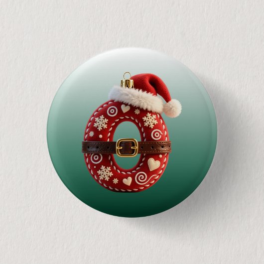 Layered Pastel Gold Trim Letter O 缶バッジ (正面)