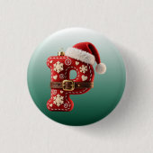 Layered Pastel Gold Trim Letter P 缶バッジ (正面)