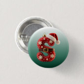 Layered Pastel Gold Trim Letter S 缶バッジ (正面&裏面)