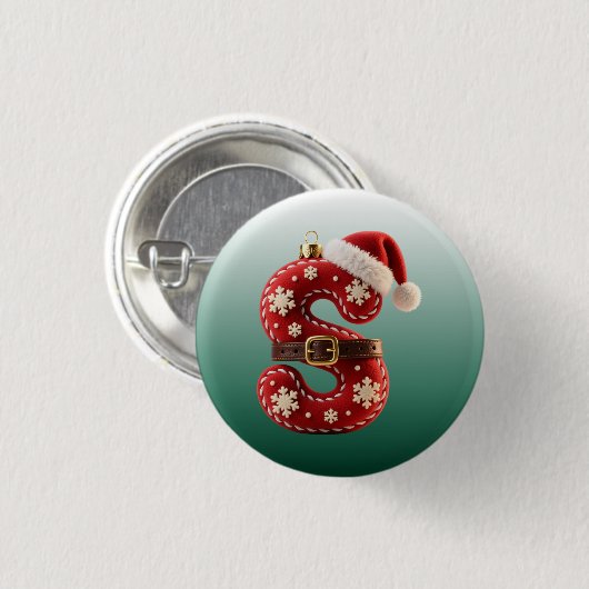 Layered Pastel Gold Trim Letter S 缶バッジ (正面&裏面)