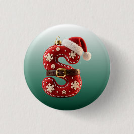 Layered Pastel Gold Trim Letter S 缶バッジ