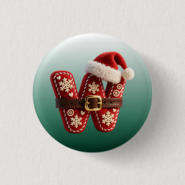 Layered Pastel Gold Trim Letter W 缶バッジ