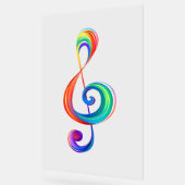 Layered rainbow treble clef アクリルサイン (傾斜)
