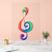 Layered rainbow treble clef アクリルサイン (ウェディング)