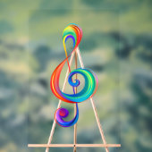 Layered rainbow treble clef アクリルサイン (ニュートラル)