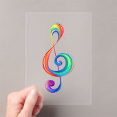 Layered rainbow treble clef アクリル招待状 (インサイチュ (ポータブル))