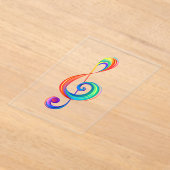 Layered rainbow treble clef アクリル招待状 (レイダウン)