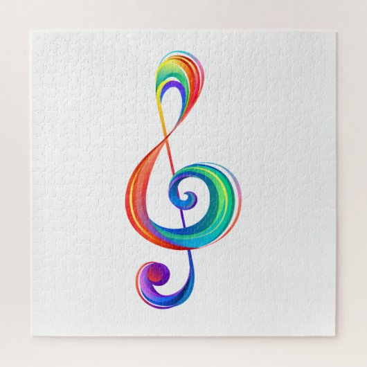 Layered rainbow treble clef ジグソーパズル (縦)
