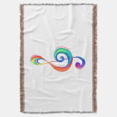Layered rainbow treble clef スローブランケット (正面縦)