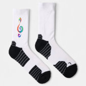 Layered rainbow treble clef ソックス (右)