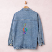 Layered rainbow treble clef デニムジャケット (ハンガー)