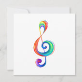Layered rainbow treble clef ノートカード (正面)