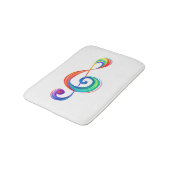 Layered rainbow treble clef バスマット (アングル)