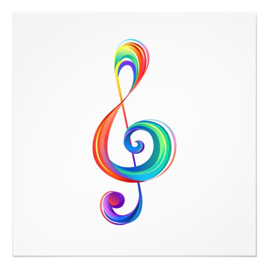 Layered rainbow treble clef フォトプリント            (正面)