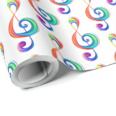 Layered rainbow treble clef ラッピングペーパー (ロールコーナー)
