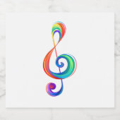 Layered rainbow treble clef リキュールボトルラベル (シングルラベル)