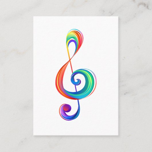 Layered rainbow treble clef 割引カード (正面)