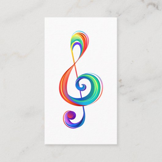 Layered rainbow treble clef 割引カード (正面)