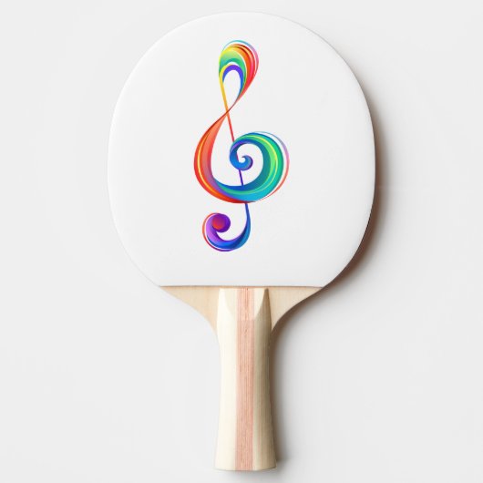 Layered rainbow treble clef 卓球ラケット (正面)