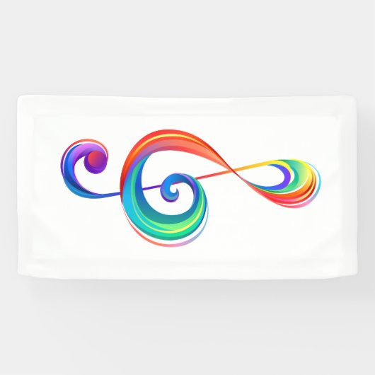 Layered rainbow treble clef 横断幕 (横)