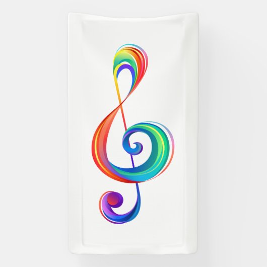 Layered rainbow treble clef 横断幕 (縦)